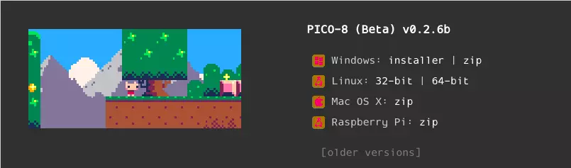 pico 8 raspberry pi download page